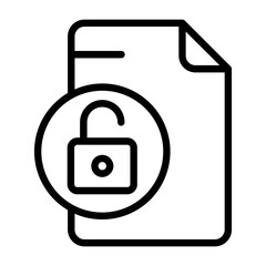 File Unlock Outline Icon