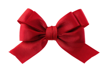 red bow isolated on white or transparent png