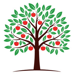Obraz premium Apple-tree-illustration-vector-design 