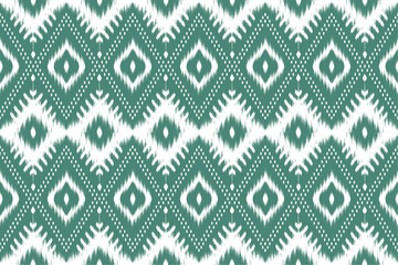 Teal ikat vector with dotted diamonds and tribal layout. Ideal for textile prints, boho design, and modern ethnic projects.