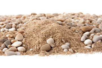 Detailed closeup of a beach Isolated on white background