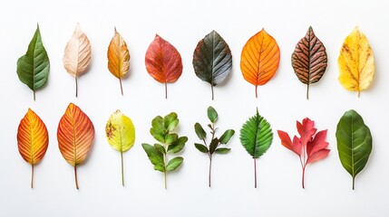 Fototapeta premium Autumn leaves in various colors and shapes (4)