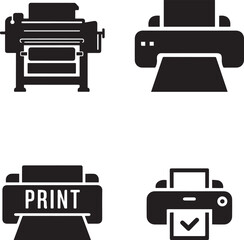 Simple Vector Icons of Printing Machines