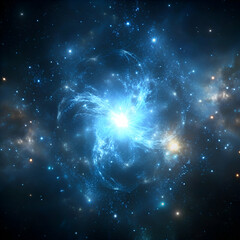 Celestial explosion in deep space.