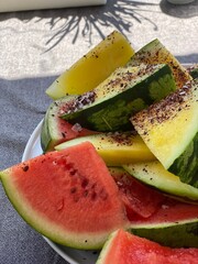watermelon on the table