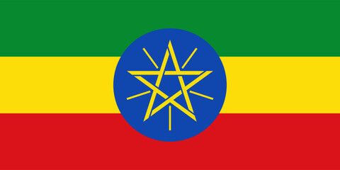 Vector flag of Ethiopia, a country in EastAfrica. Accurate dimensions and official colors. This file is suitable for digital editing and printing of any size.