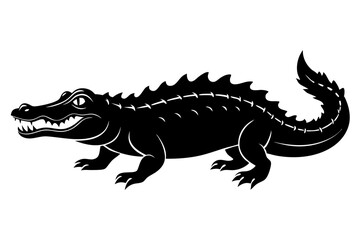 crocodile sihouette black vector