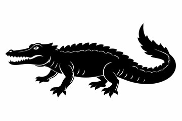 crocodile sihouette black vector
