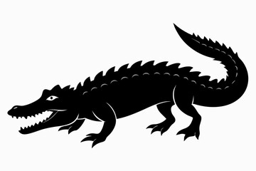 crocodile sihouette black vector