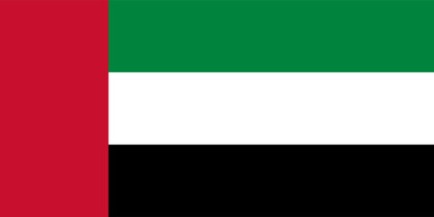 Vector flag of United Arab Emirates (UAE), a country in West Asia. Accurate dimensions and official colors. This file is suitable for digital editing and printing of any size.