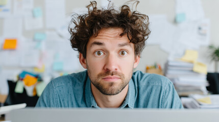 portrait of a young man at work