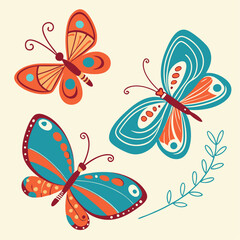 Butterflies silhouette black background on white Background, Monarch Butterfly Isolated