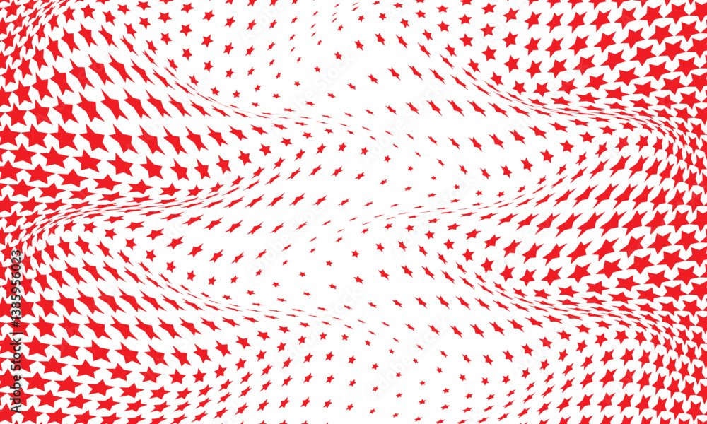 Poster abstract red halftone star wave pattern can be used background, banner, poster.