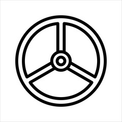 Obraz premium Steering wheel silhouette. Vector image