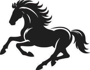 Horse black silhouette vector