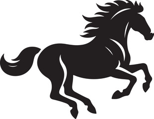 Fototapeta premium Horse black silhouette vector