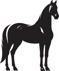 Horse black silhouette vector
