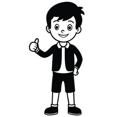 Child boy silhouette. Vector illustration