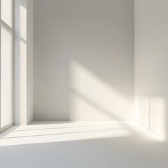 Minimalist Interior with Natural Light and White Walls in Empty Room