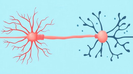 Neural Connection Illustration on Light Background
