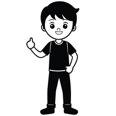 Obraz premium Child boy silhouette. Vector illustration