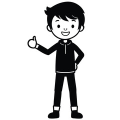 Obraz premium Child boy silhouette. Vector illustration