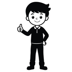 Child boy silhouette. Vector illustration