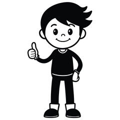 Child boy silhouette. Vector illustration