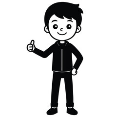 Child boy silhouette. Vector illustration