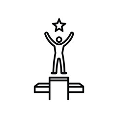 Fototapeta premium person standing on a podium, Victory Podium Illustration: Symbol of Success and Recognition