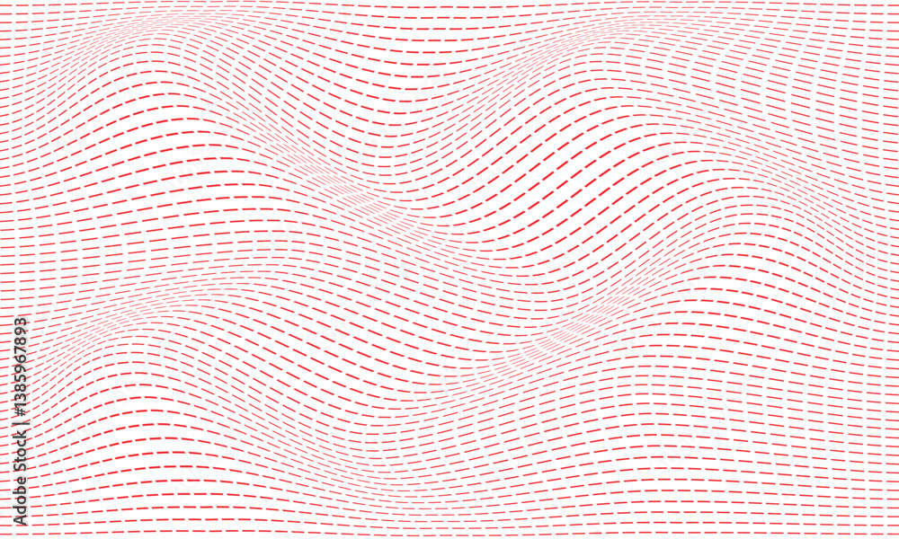 Poster abstract geometric red dashed line wave pattern can be used background, banner, poster.