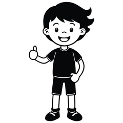 Child boy silhouette. Vector illustration