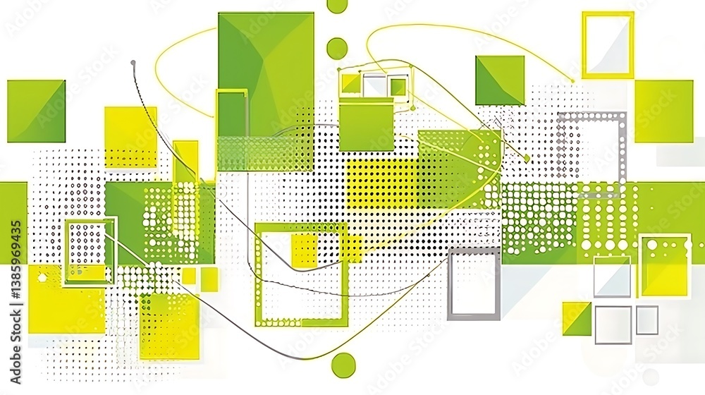 Poster abstract geometric shapes and lines create a modern artistic composition