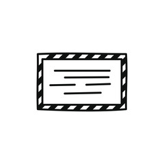 Envelope with Striped Border Hand drawn Illustration