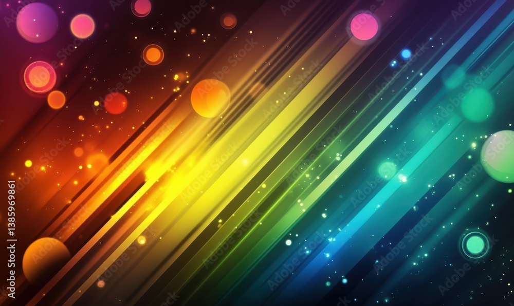 Poster abstract colorful background with circle and diagonal stripes
