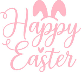 Fototapeta premium Happy Easter typography clip art design on plain white transparent isolated background for card, shirt, hoodie, sweatshirt, apparel, tag, mug, icon, poster or badge