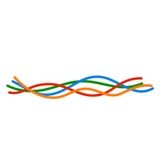 Colorful wire or cable vector illustration, Electrical cables isolated.