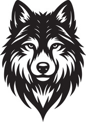 Fototapeta premium Wolf silhouette on white background