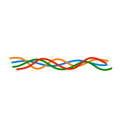 Colorful wire or cable vector illustration, Electrical cables isolated.