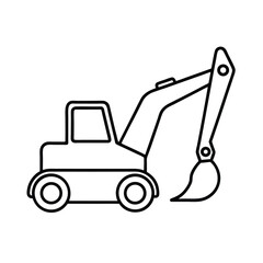 vector illustration of backhoe.