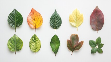 Obraz premium Colorful autumn leaves arranged in a grid pattern