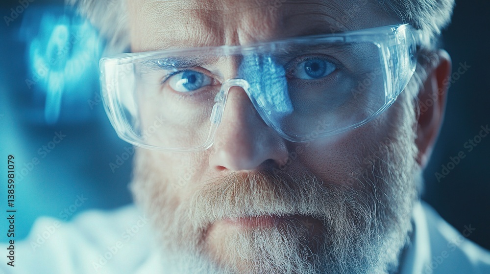 Aufkleber doctor using smart glasses for real-time data analysis in lab