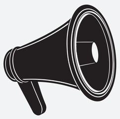 megaphone  silhouette vector art illustration, vector illustration of a megaphone