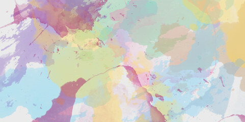 Abstract translucent multicolored watercolor background. Watercolor background. 3D illustration, 3D rendering. Colorful gradient ink colors wet effect hand drawn canvas background .