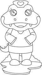 Crocodile Nurse Animal Vector Graphic Art Illustration