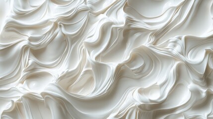 Fototapeta premium Abstract Whipped Cream Texture: A Study in Creamy Swirls and Delicate Curves