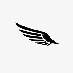 Obraz premium very simple flat and single minimalist Airplane Wingtip Silhouette in black on a white background