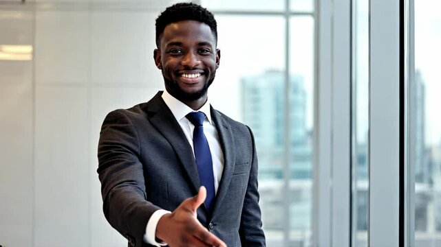 Friendly business introduction with a smile