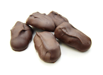 Chocolate candy on white background 
