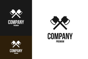 Axe cross logo design template vector illustration idea
